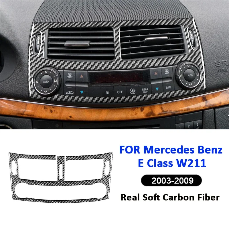 

Carbon Fiber Car Central Console Air Conditioning Outlet Panel Frame Decoration Sticker For Mercedes Benz E Class W211 2003-2009