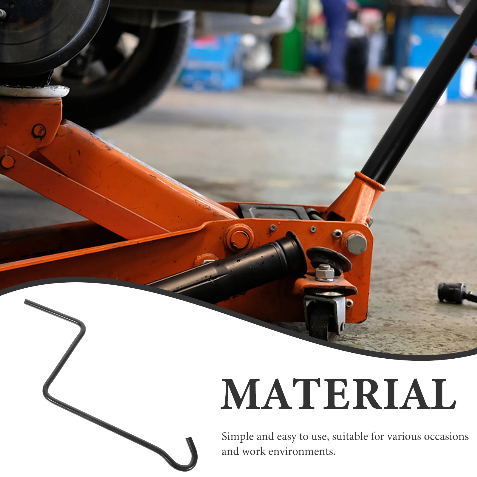 

Hand-operated Jack Handle Steel Scissor Design Effort-saving Grip Straight Hook Rod Trailer Jack Accessories Tire