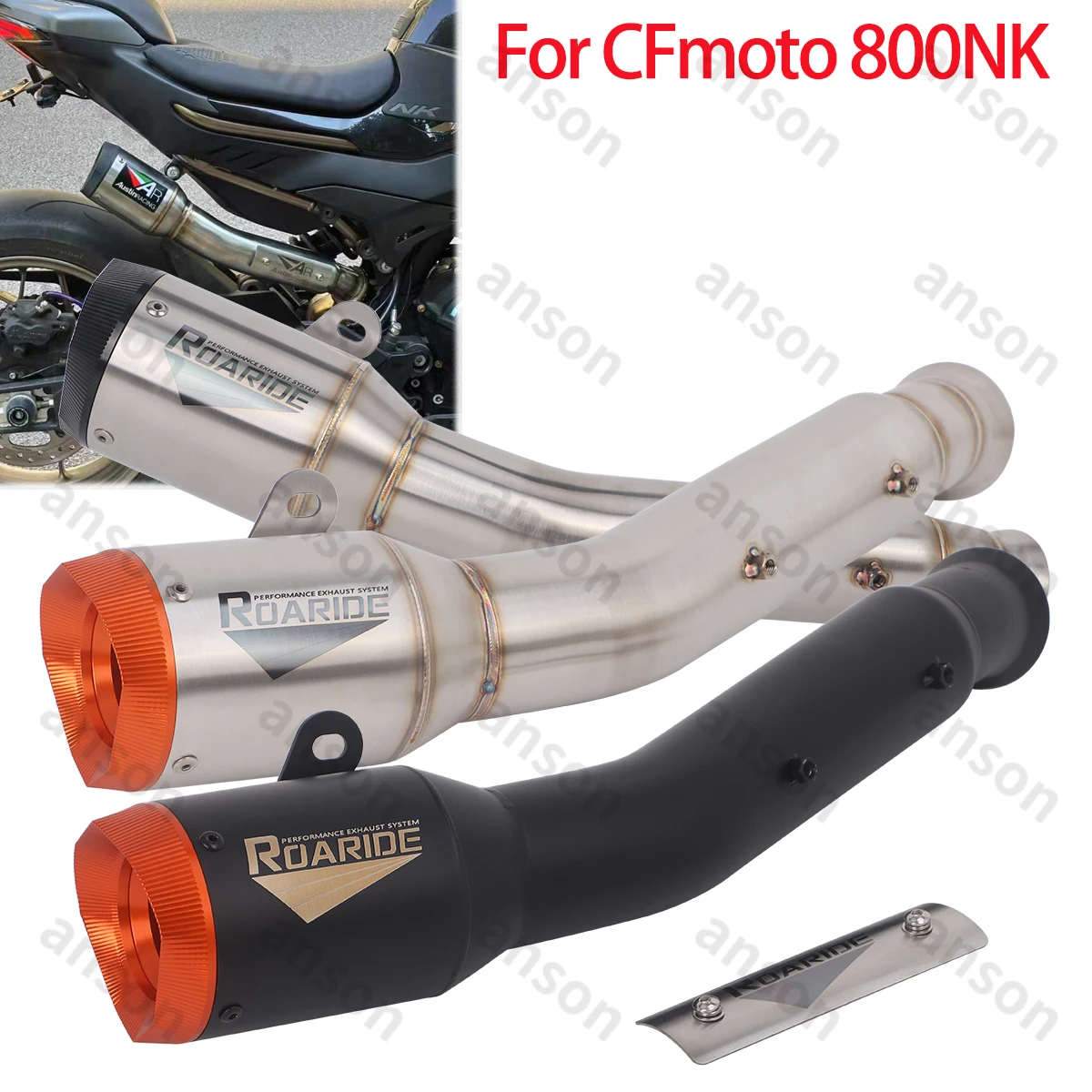 

Выхлопная система Moto Escape, модифицированная средняя соединительная труба глушителя для CFMOTO 800NK NK800 2023 2024 2025, средняя труба глушителя