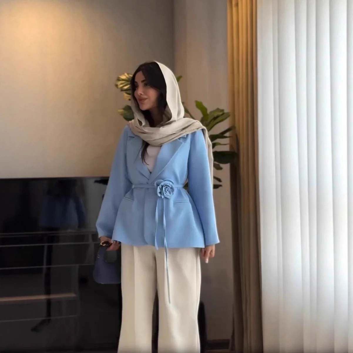 

2026 Summer New Design Long Sleeve Slim Fit Floral Blazer 2026 Muslim Long Dress Robe Abaya Ramadan Dubai Luxury Islam Elegant