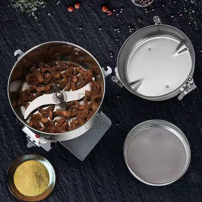 Mesin Penggiling Biji-bijian, Rempah-rempah, Sereal, Kopi, Makanan Kering, Tepung, 1000G/2000G, Baja Anti Karat 304