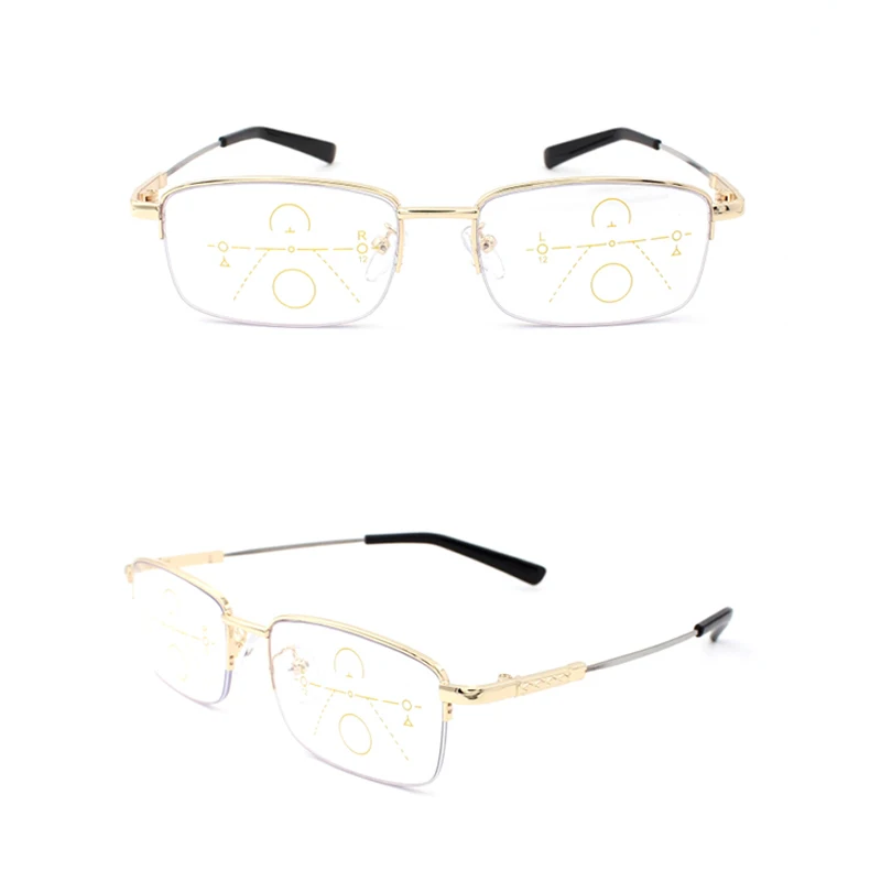 2025 Titan Photochrome Multifokale Lesebrille Männer Anti Blaues Licht Progressive Multifokus Chameleon Objektiv Gläser 1,0-4,0 – Detail 7