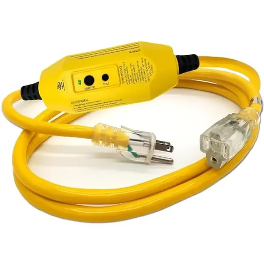 

6ft Heavy Duty 12-Gauge GFCI Indoor/Outdoor Extension Cord SJTW Weatherproof Power Cord Appliances Tools Generator 125V 15A Amp