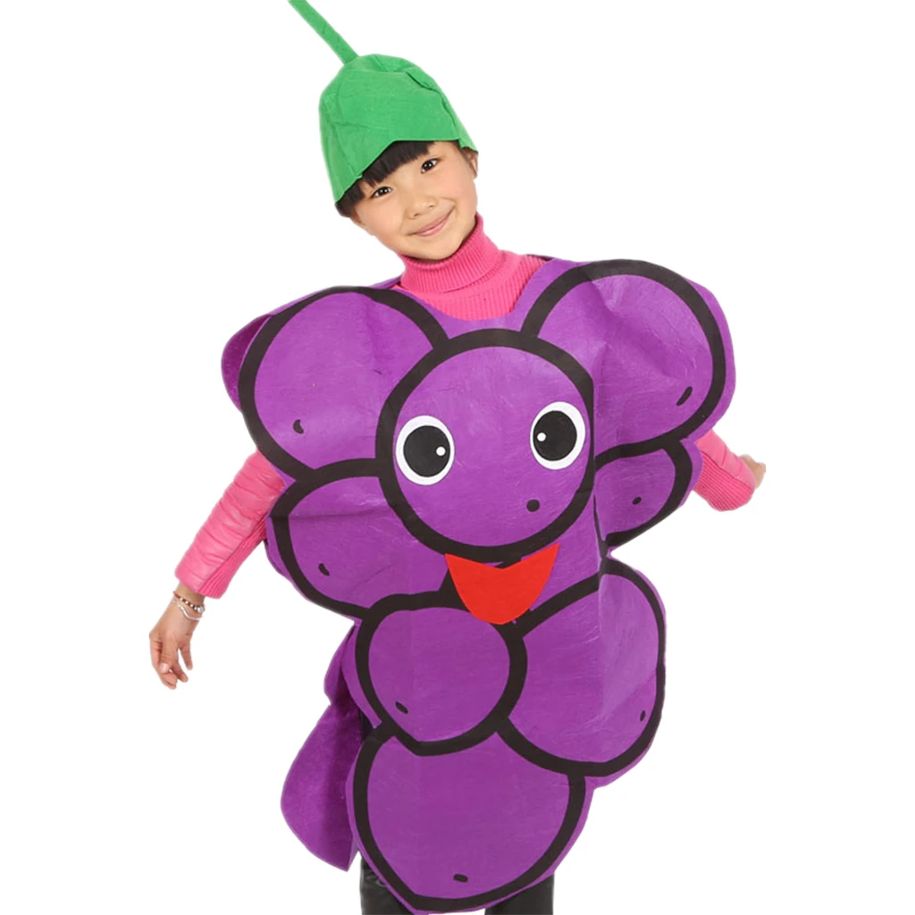 Costume da carota per bambini, tessuto non tessuto, vestito da verdure, costume da festa, costume cosplay di frutta per bambini