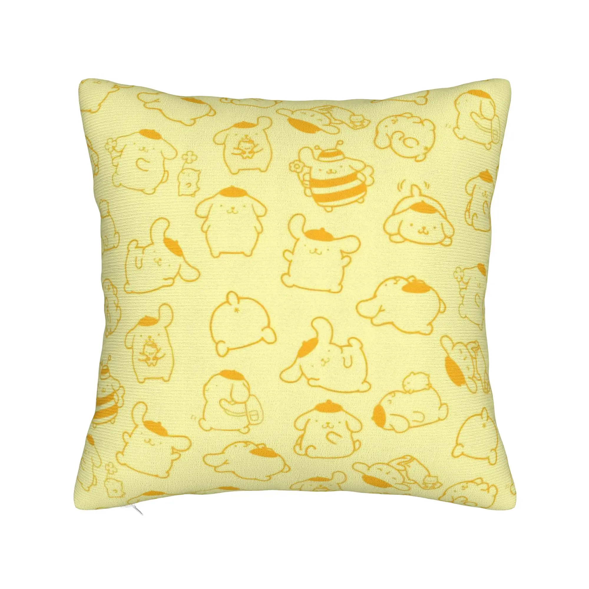 Pompompurins Kawaii Cute Puppy Pillowcase Soft Polyester Cushion Cover Decor  Throw Pillow Case Cover Home Square 40X40cm