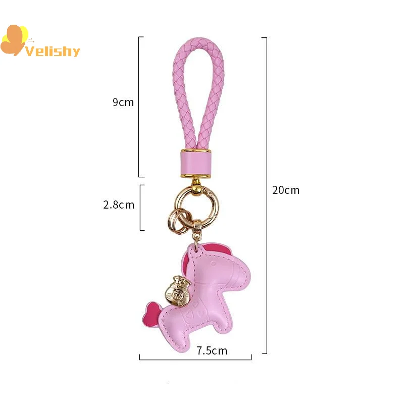 

Horse Handmade Leather Car Keychain Pendant, Exquisite And Simple, Personalized Keychain Rope For Men And Women