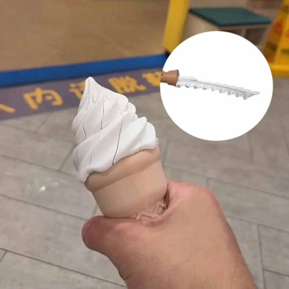 Creative Ice Cream Retractable 3D Printed Waffle Cone Novelty Gag Gift Realistic Simulation Safe PLA Ice Cream Cone