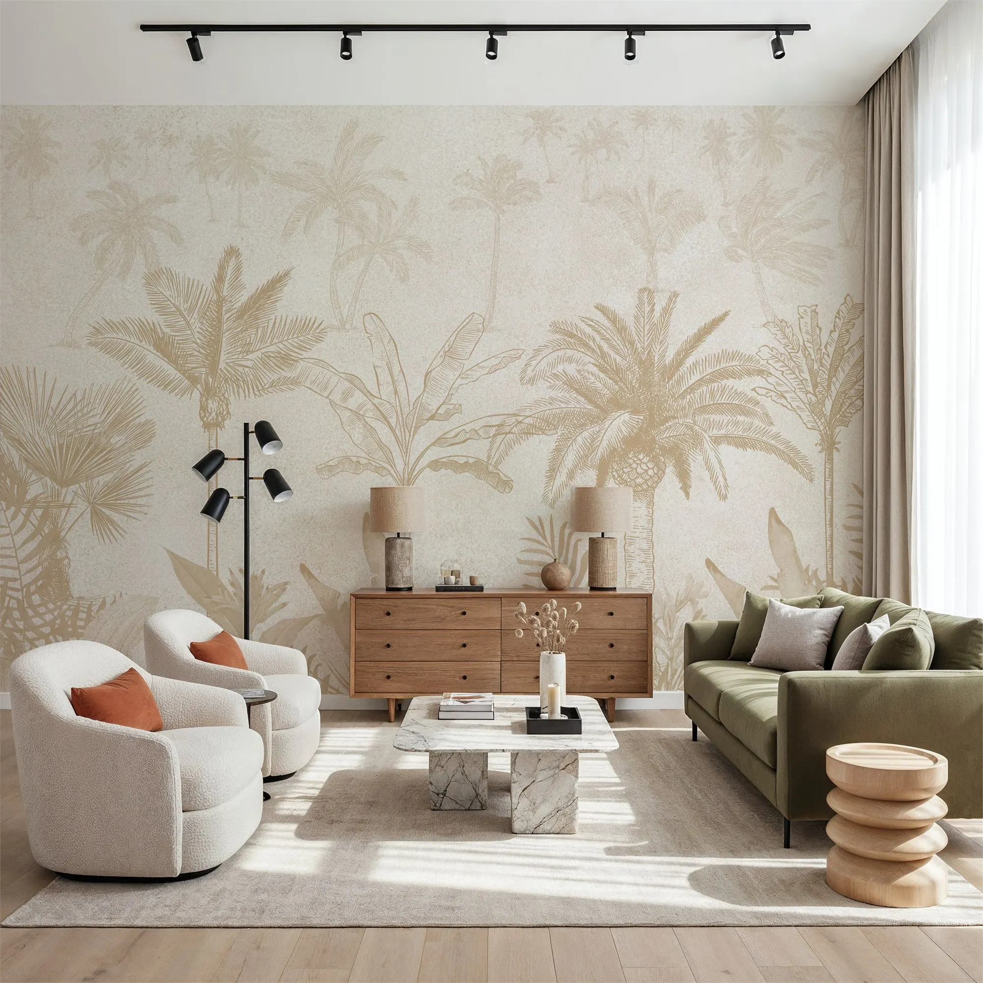 Palm Reverie Tropical Wallpaper Custom Wall Mural for Bedroom