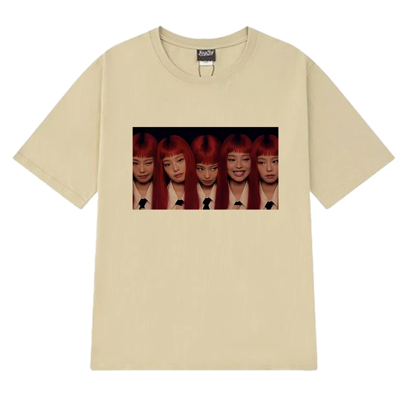 الجديد في جيني روبي 2025 ألبوم جديد تي شيرت أنيق KPop للرجال والنساء Y2k تي شيرت كبير الحجم بأكمام قصيرة ملابس قطنية للجنسين #3