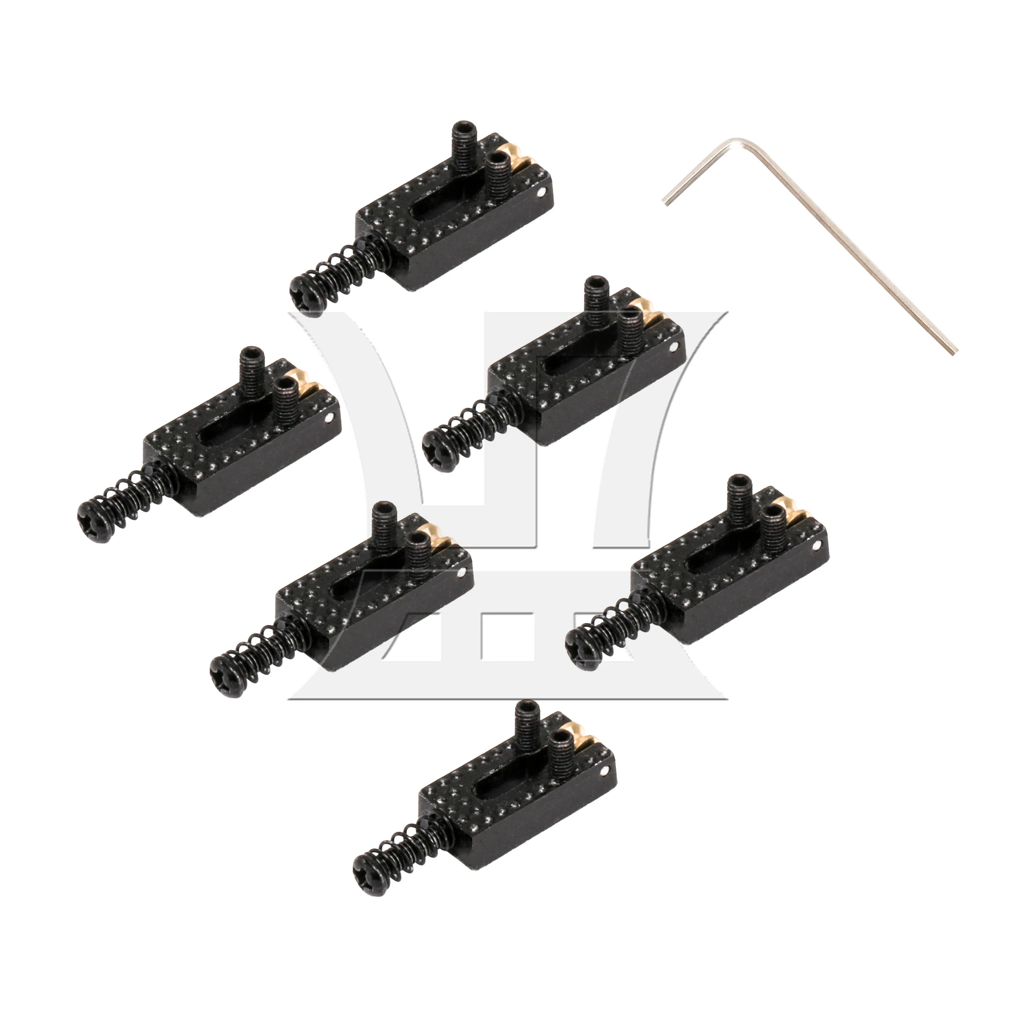 Yibuy Black  Electric Guitar Tremolo Bridge Saddle Replacement for Suitabel