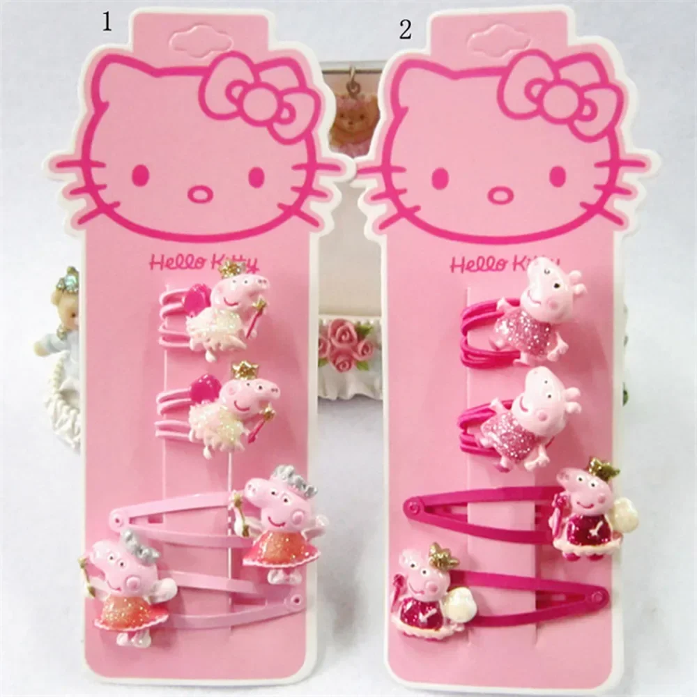 Peppa pig crianças grampos de cabelo cordas de cabelo kawaii moda tiara cocar george bonito tiara acessórios bebê hairbands presente aniversário