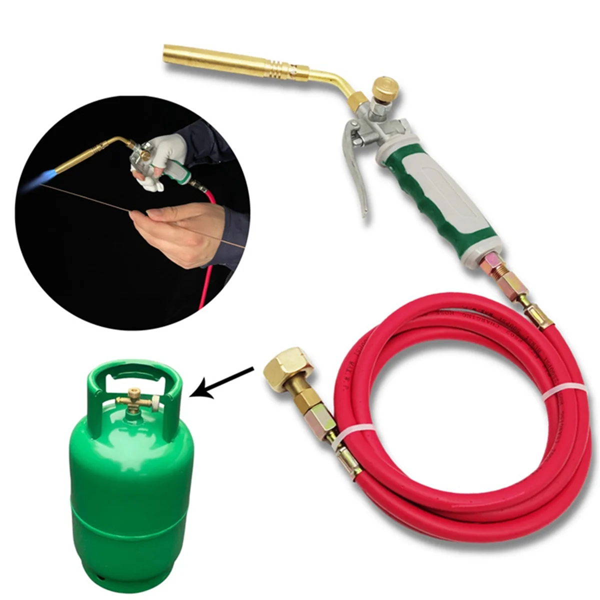 

Hot Welding Torch Double Switch Germany Style Soldering Torches Refrigeration Oxygen-Free Torches with 1.6m Hose