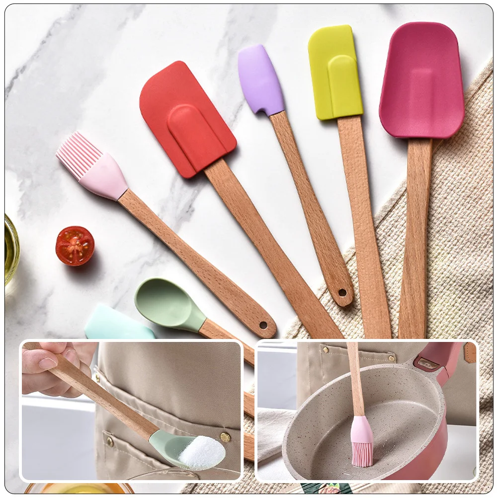 

1Set High Quality Silicone Baking Utensils Set Practical Safe Comfortable Handle Design Suitable Household Baking Delicious
