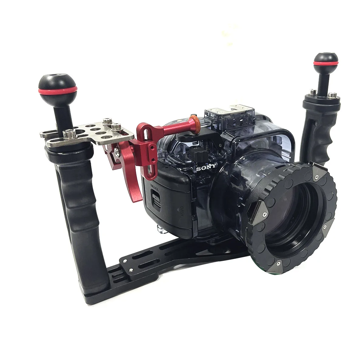 NiteScuba Diving trigger Long Rod Shutter for TG6 5 Sony RX100 Camera housing Extension Lever tray holder Underwater photography