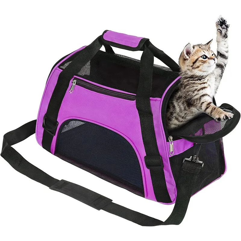Katzentaschen, tragbare Hunde-Tragetasche, atmungsaktives Netz, für Haustiere, Welpen, Reisetaschen für kleine Hunde, faltbare Katzen, Handtasche, Transporttasche – Detail 7