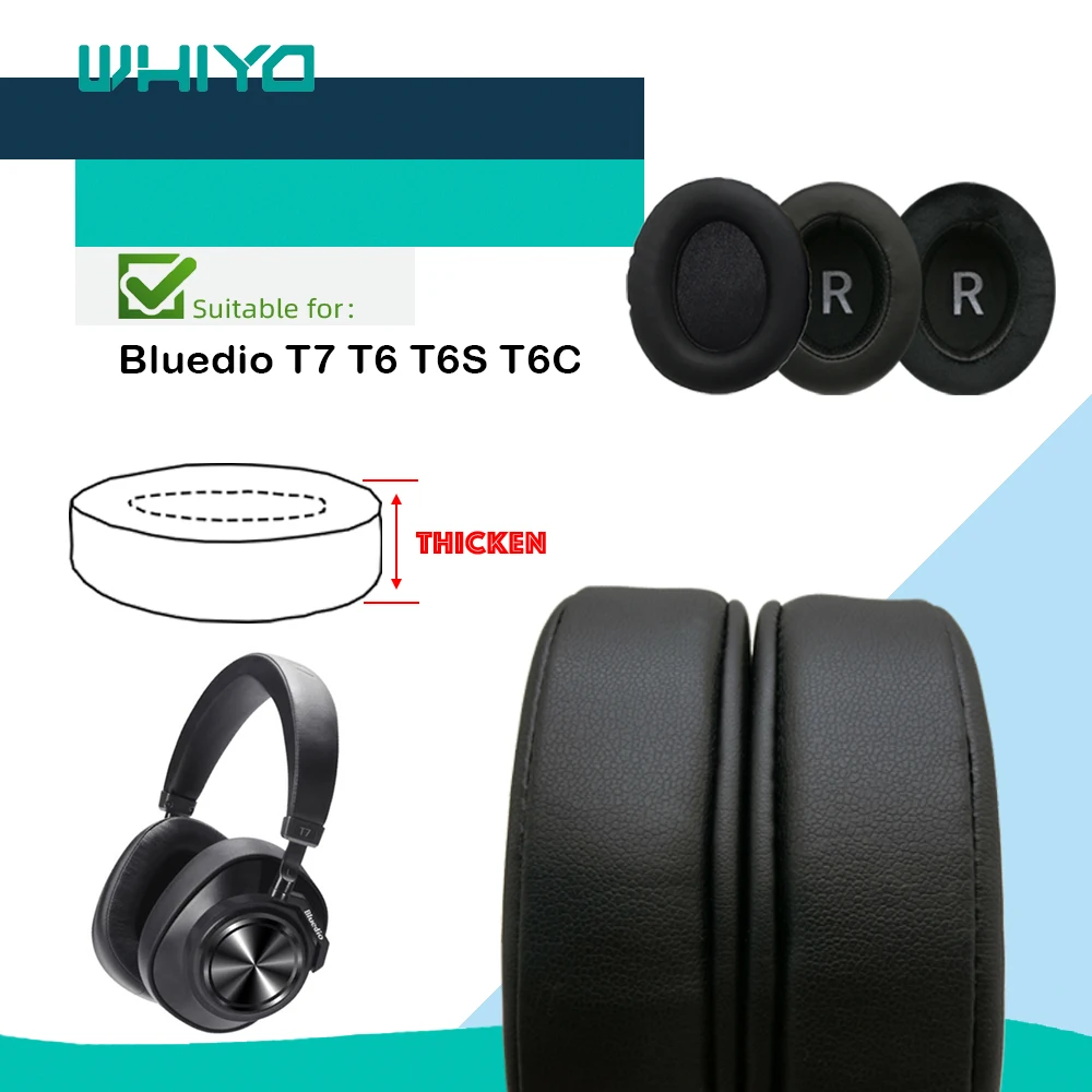 

Whiyo Сменные амбушюры для Bluedio T7 T6 T6S T6C наушники подушечки бархатные подушечки для ушей