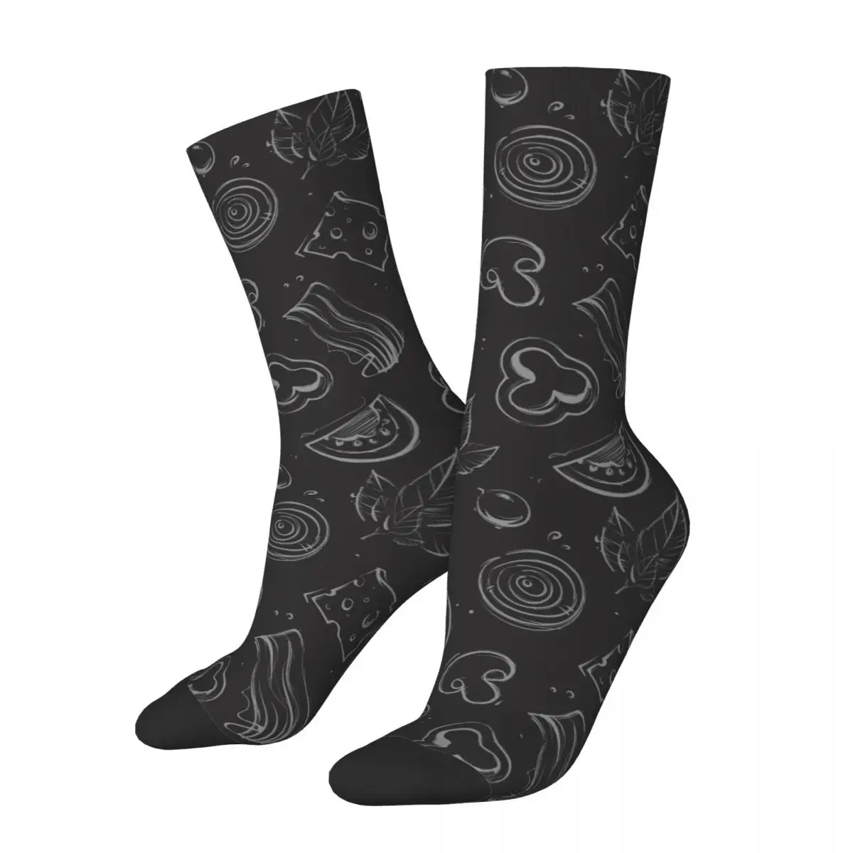 

Pizza Ingredients Socks Male Mens Women Summer Stockings Printed