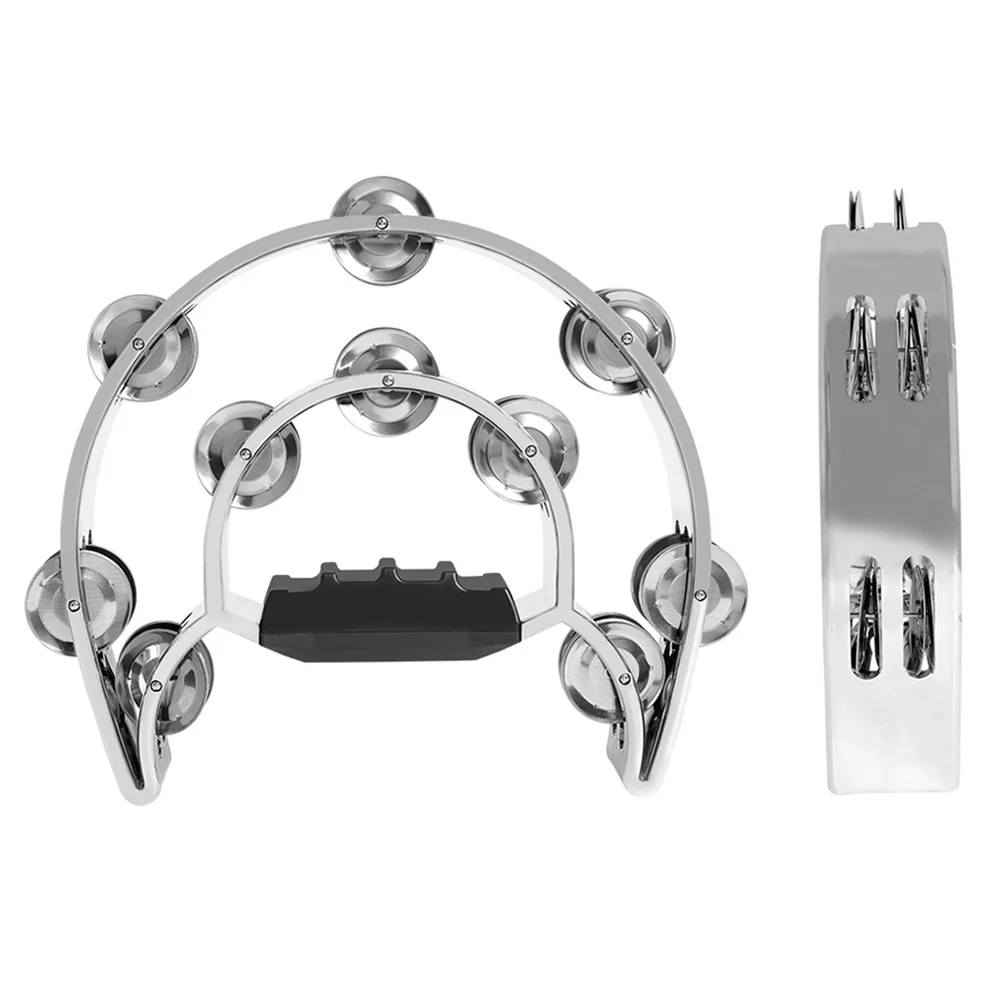 

1pcs Handheld Tambourine Bell Double Row Percussion Instrument For Kids Adults Party Ktv Music Class Educational Musical