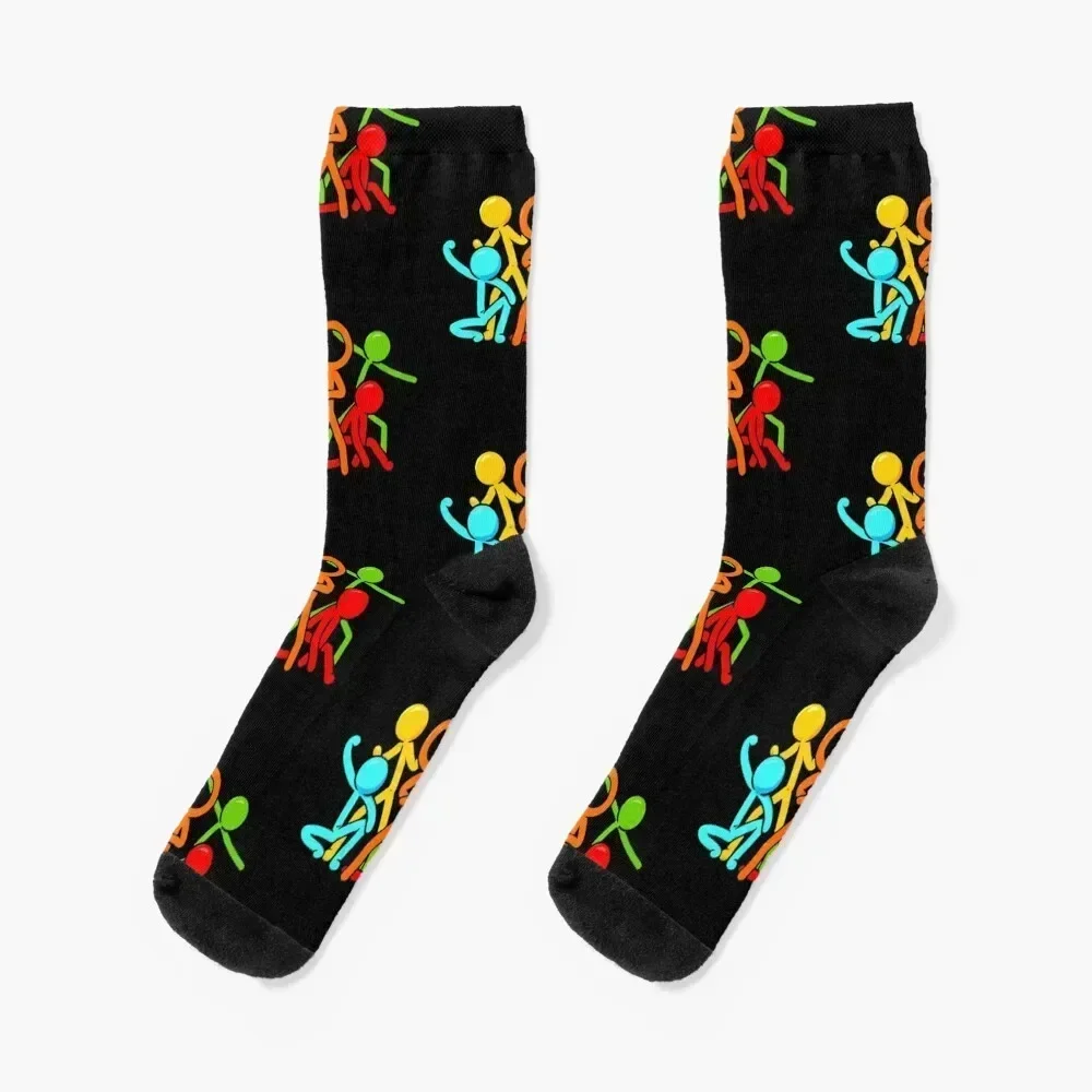 

alan becker Socks custom happy hiking cartoon Socks For Man Women's