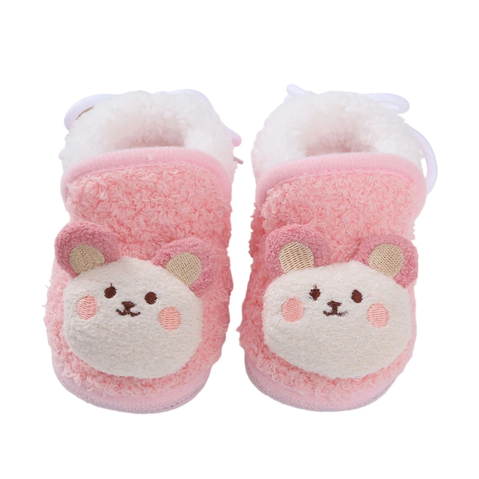 

Baby Boy Girl Winter Shoes Fleece Linen Non-slip Soft Sole Walking Shoes Cute Warm Shoes for Infant