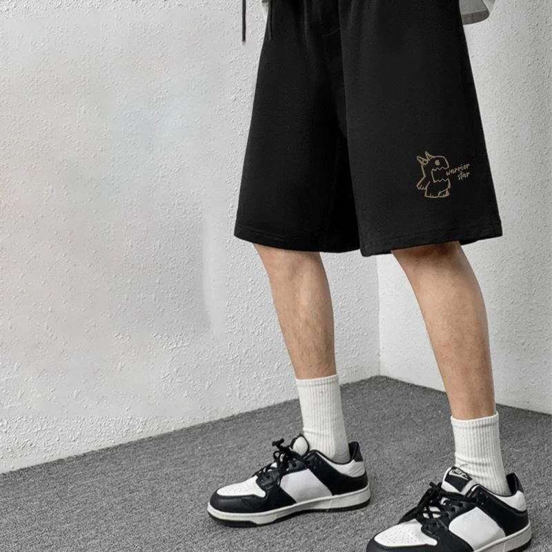 Pantalones Cortos de Algodón 100% Puro para Hombre, Sueltos, de Felpa, Talla Grande, Pantalones Deportivos Juveniles, Elegantes, Pantalones Cortos de Playa Finos para Verano