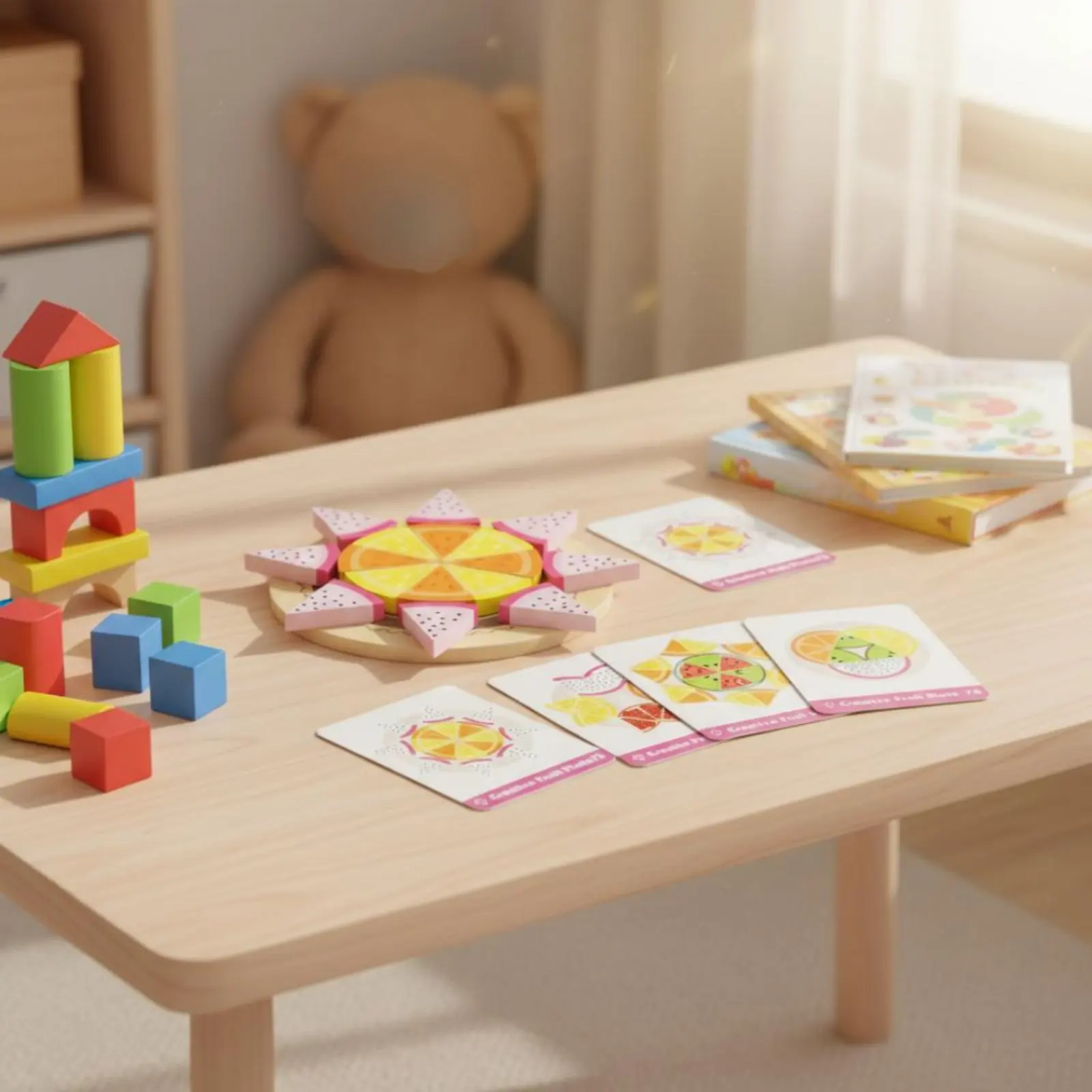 

Educational Fruit Game Early Learning Fruit Slice Game Set Educational Toy Hand-Hand-Coordination Coordination Pattern Blocks