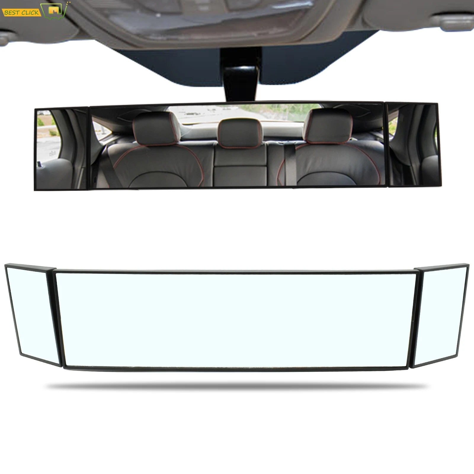 Car Truck Van Wide Angle Auxiliary Large Vision Interior Rearview Convex Mirror Blind Spot Blindspot Clipon Rear Seat Baby Watch