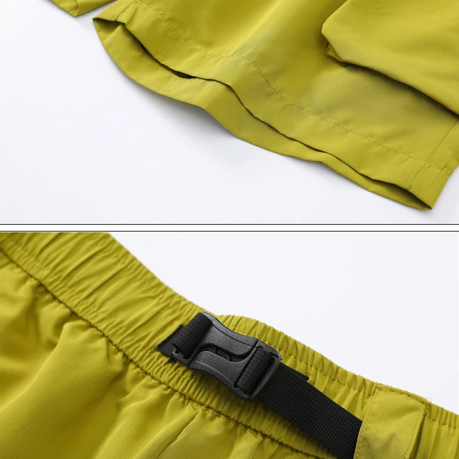 Summer Cargo Shorts Men Elastic Waist Shorts Black Fashion Casual Short Pants Male