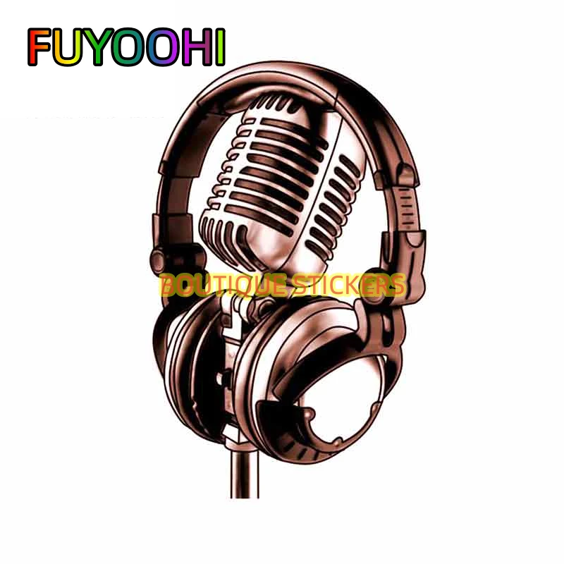 

FUYOOHI Boutique Decals Accessories Microphone Personality Car Sticker Fine Decal Vinyl Car Wrap Refrigerator Decoration