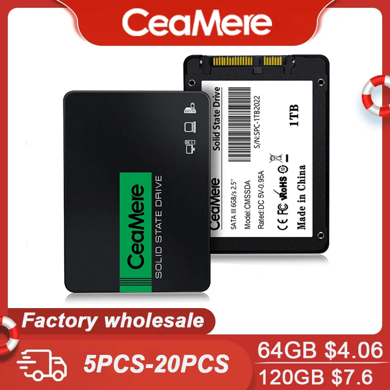 5pcs-20pcs CeaMere Sata3  2.5 SSD120GB 128GB 64GB 32GB Hard Drive Disk HDD Disk Internal Hard Drive for laptop deskto