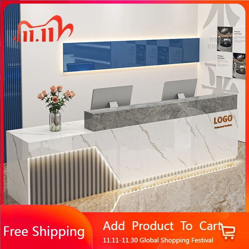 

Company Aesthetic Reception Desks Design Organizers European Corner Desks Display Hotel Unique Mostrador Commercial Furniture
