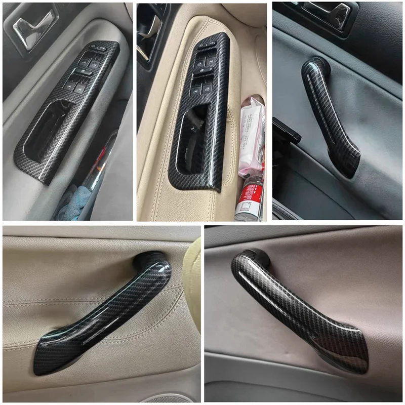 

Carbon Fiber LHD Car Front Rear Left Right Door Pull Grab Handle For VW Bora Golf 4 MK4 Jetta 1999-2004