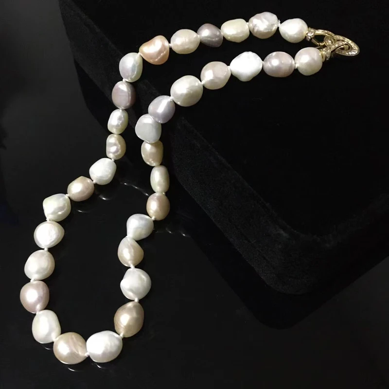 Natural Fresh Water Big Baroque Pearl Necklace Simple Style Multi Color Chocker For Women Fashion Jewelry Free Shipping