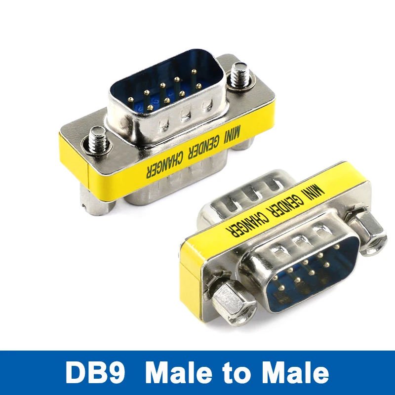 1pc DB9 MINI Gender Changer adapter RS232 Com D-Sub to Male Female VGA plug connector 9Pin