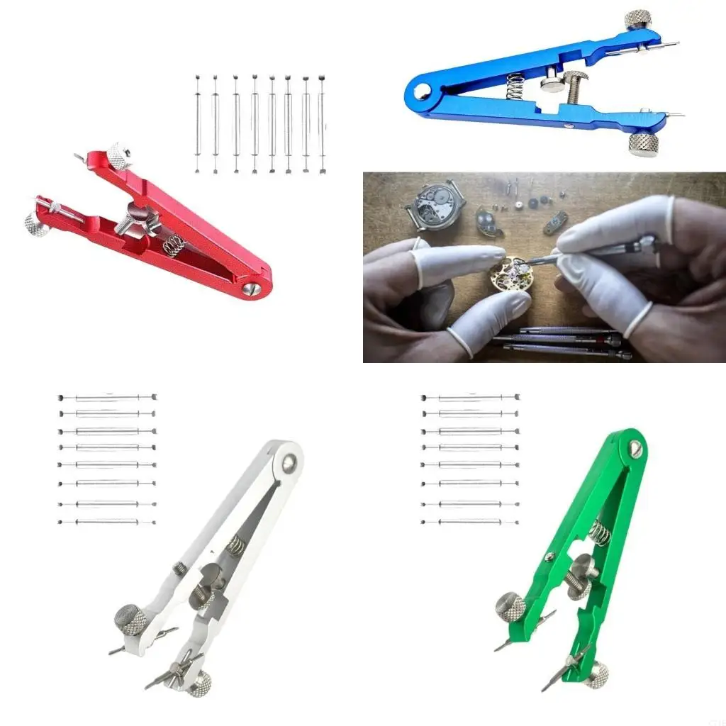  Essential Watch Repair Plier Tool Set Featuring 8pcs Stainless Steel Spring Bars for Professional and Home Use