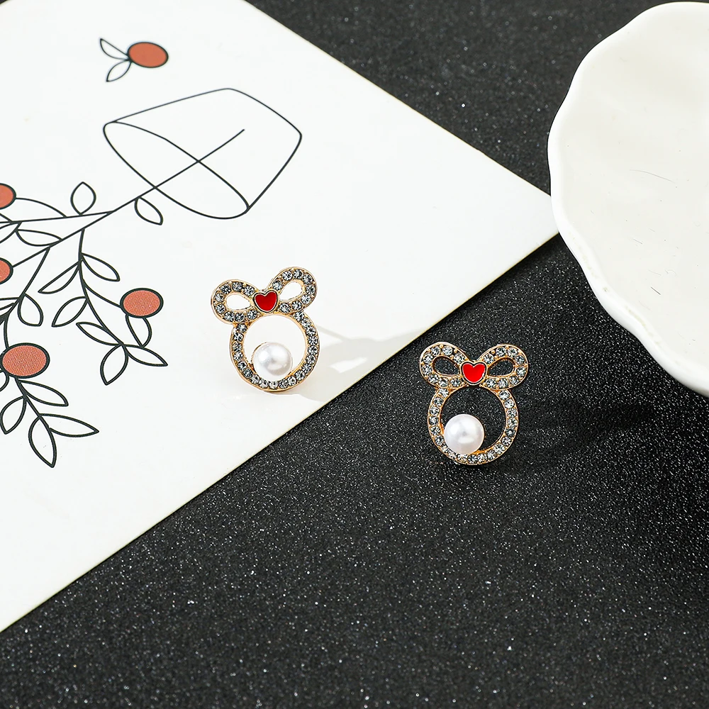 Disney Mickey Mouse Cartoon Earrings Classic Rhinestone Jewellery Earrings Romantic Girls Dress Up Gift