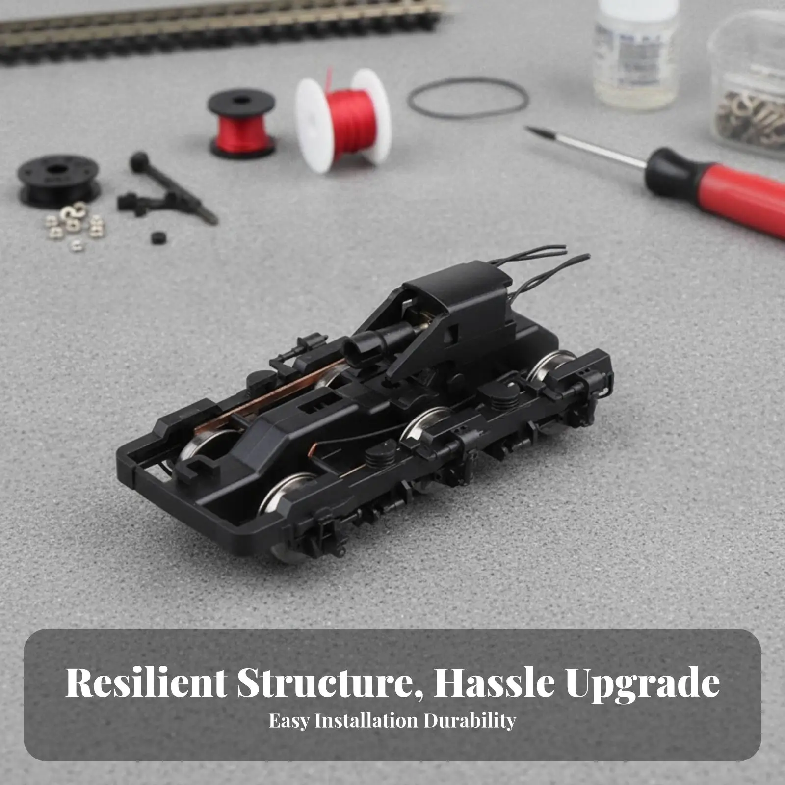 Model Train Electric Bogie Frame with Copper Connection Strips for HO Scale Locomotive and Wagon Upgrade
