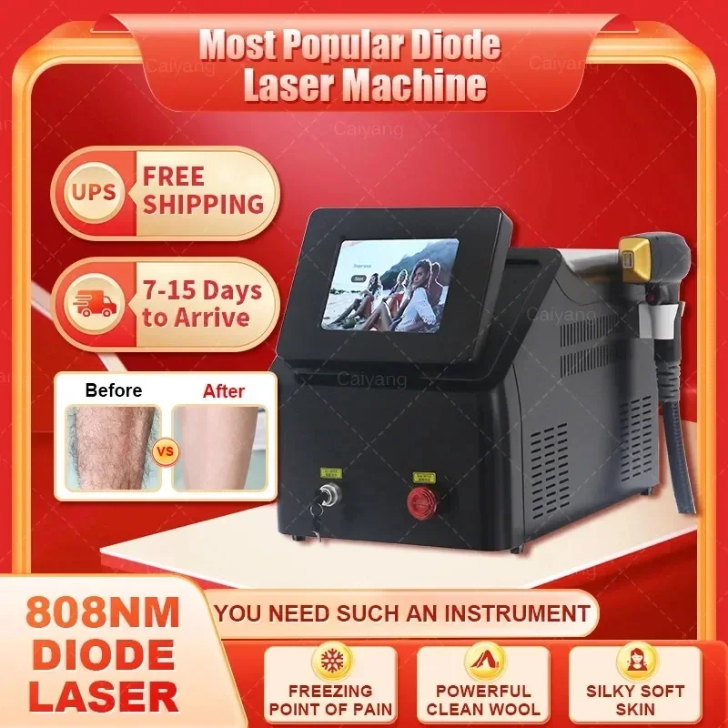 

Newest 3000W 808nm diode laser 3 Wavelength 755 808 1064nm Hair Removal Machine Cooling Head Painless Epilator Face Body