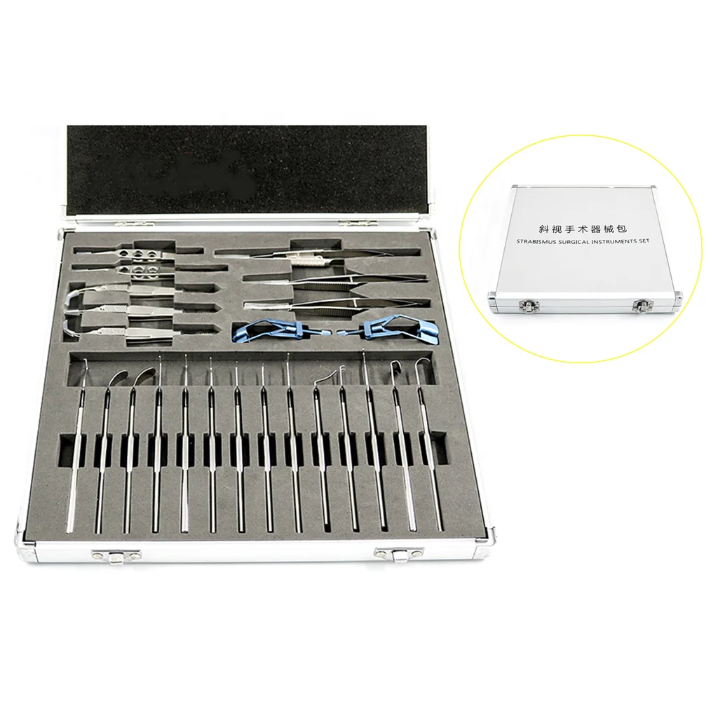 

Ophthalmic Surgical Forceps Scissors Set 24pcs Strabismus Set