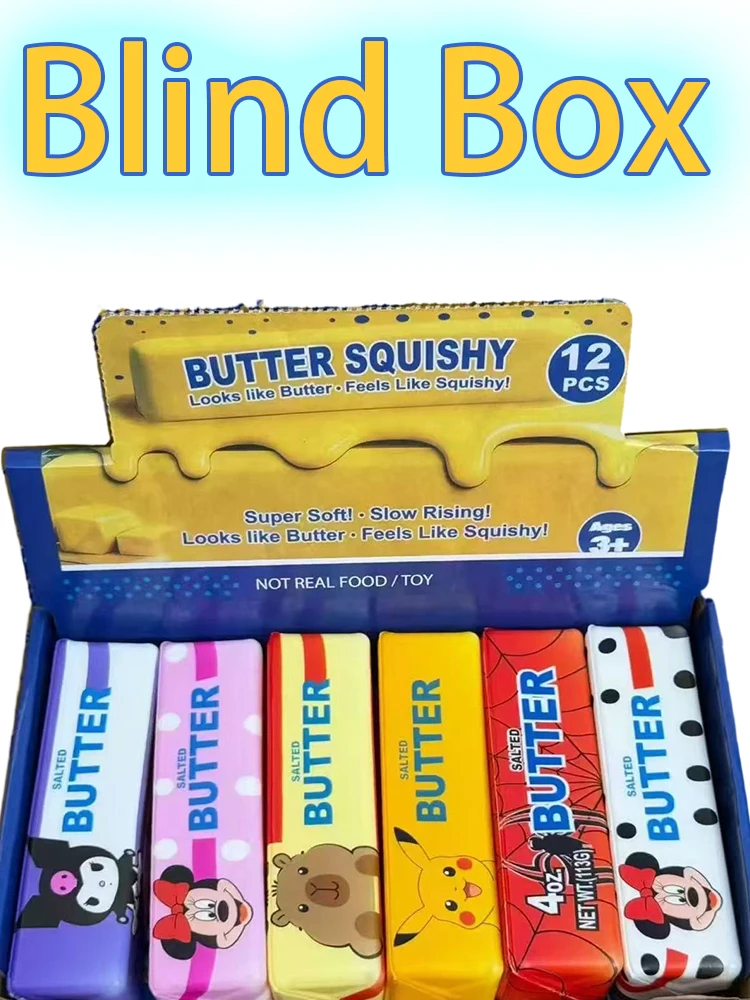 Blind Box 12 Stück Butter-Stick Squishy Spielzeug Langsam Aufsteigendes Spielzeug Butter-Riegel Squishy Fidget Toy Anti-Stress Handentspannung Geschenk