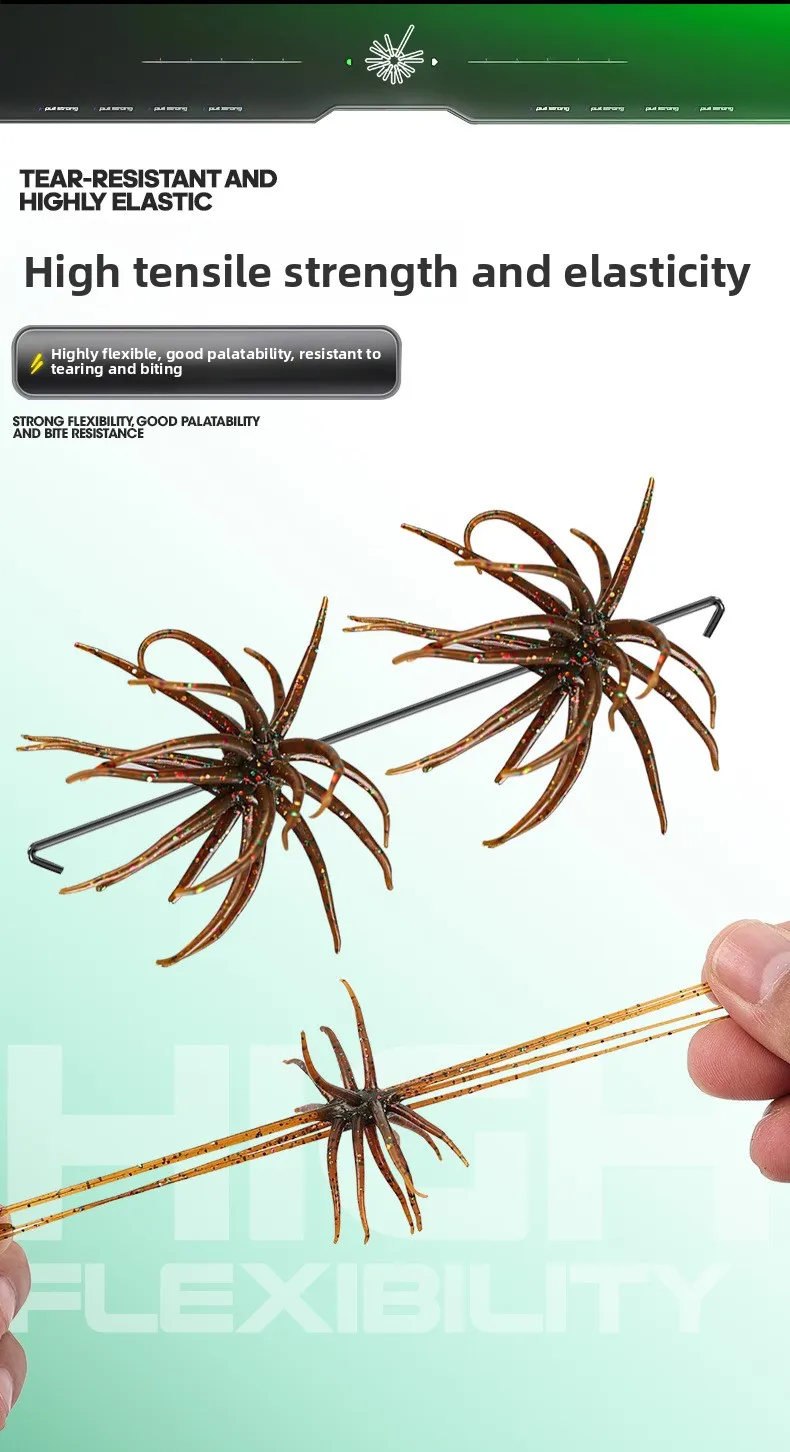 1-2PCS 5cm1,9gLure Schwimmende Seeigel Weichen Köder Bionic Weiche WurmTPELure Köder für Meer Angeln, schwarz Pit Wild Angeln, Wasser Bla – Detail 7