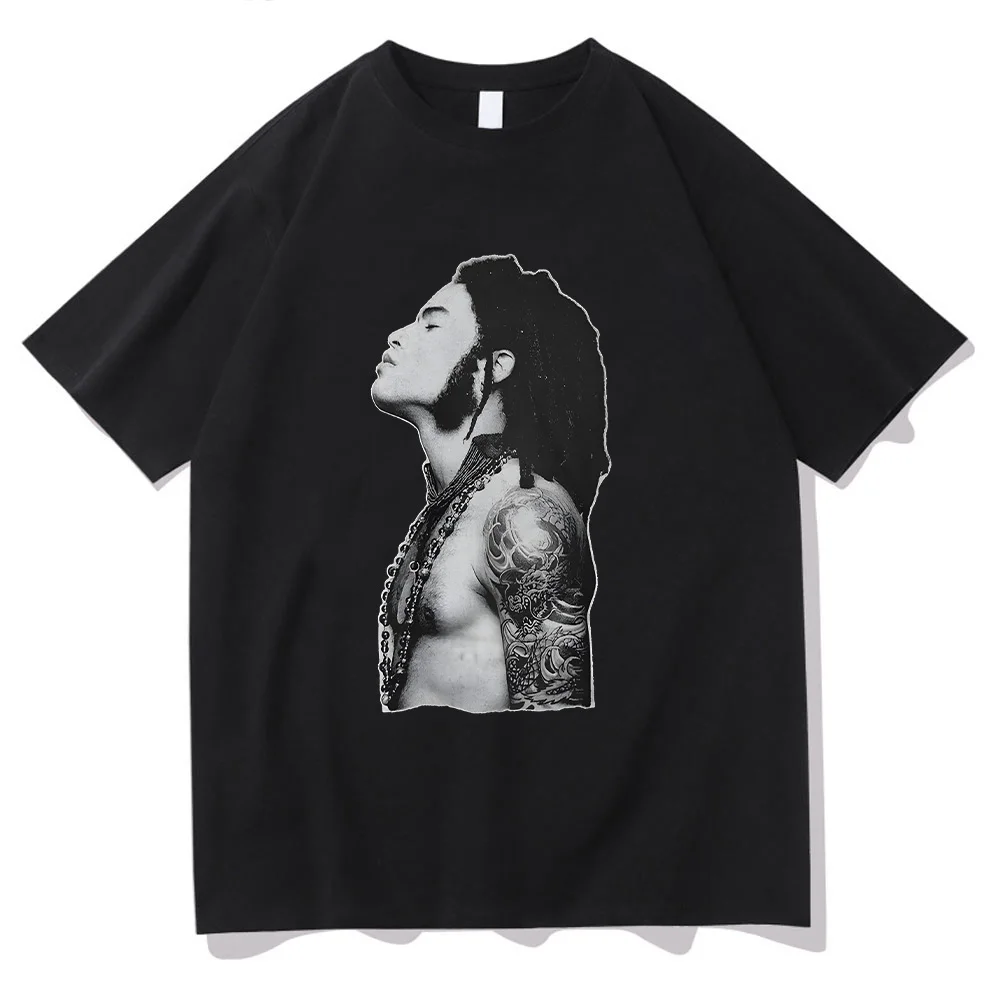 

Футболка с рисунком в стиле ретро Lenny Kravitz, футболка с контуром профиля Lenny Kravitz, хлопковая летняя уличная мужская футболка большого размера с короткими рукавами