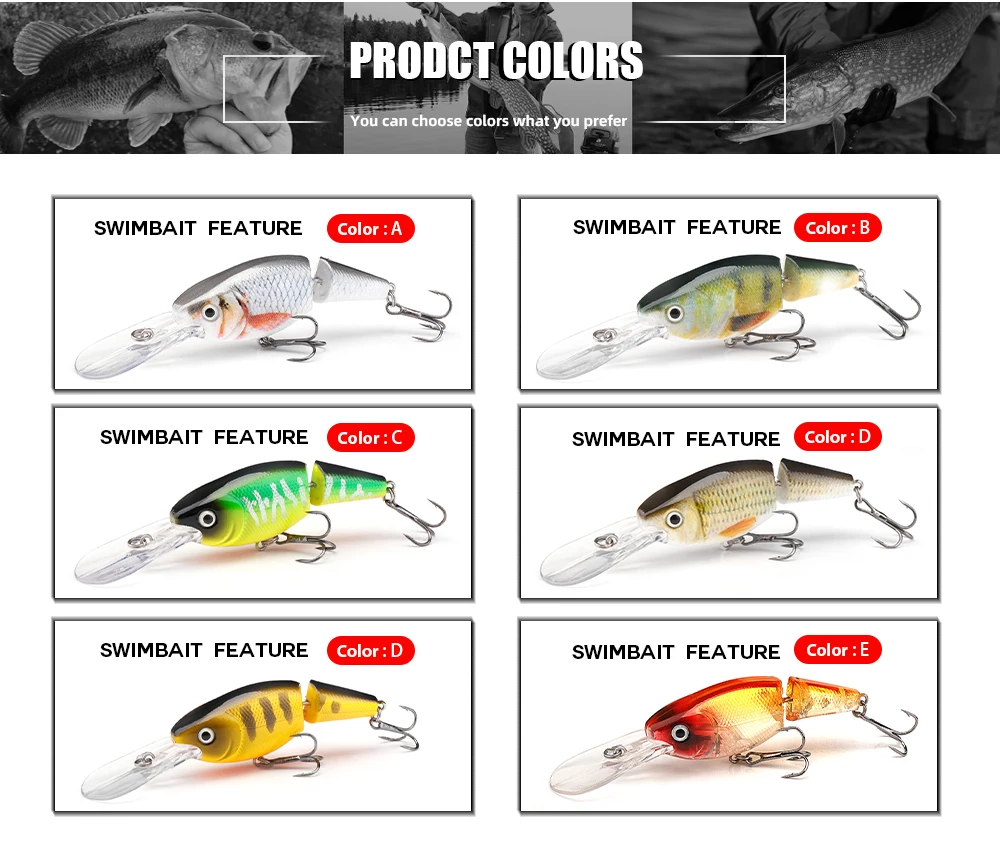 Agoie Deep Diving Wobbler Jointed Swimbait für Barschangeln 105 mm 15 g schwimmende Wobbler mit Rasseln für Hecht-Angelköder – Detail 7