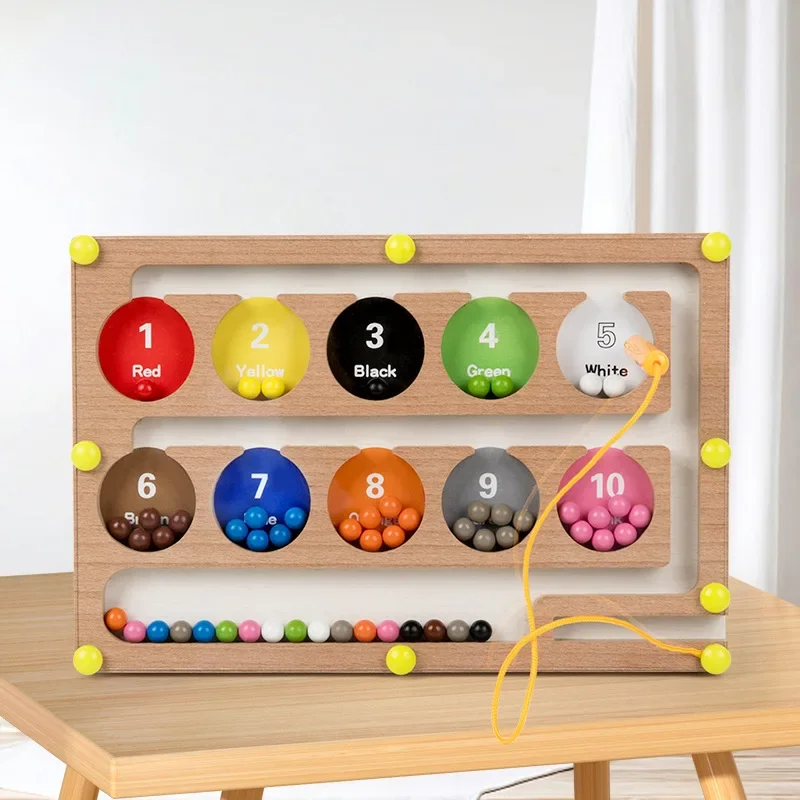 Children's Magnetic Maze - Number & Color Cognition, Logic Training Game