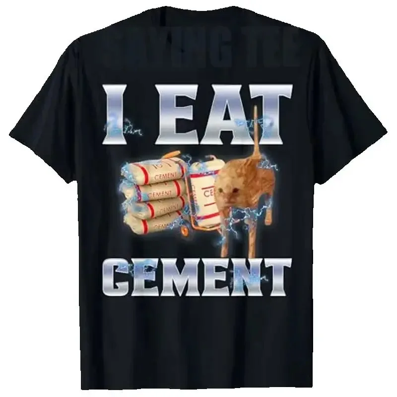 

Футболка I Eat Cement Cursed Cat Funny Oddly Specific Dank Meme Crazy Cat Lady Graphic Sarcastic Saying Tee Y2k Top Новинка Подарки