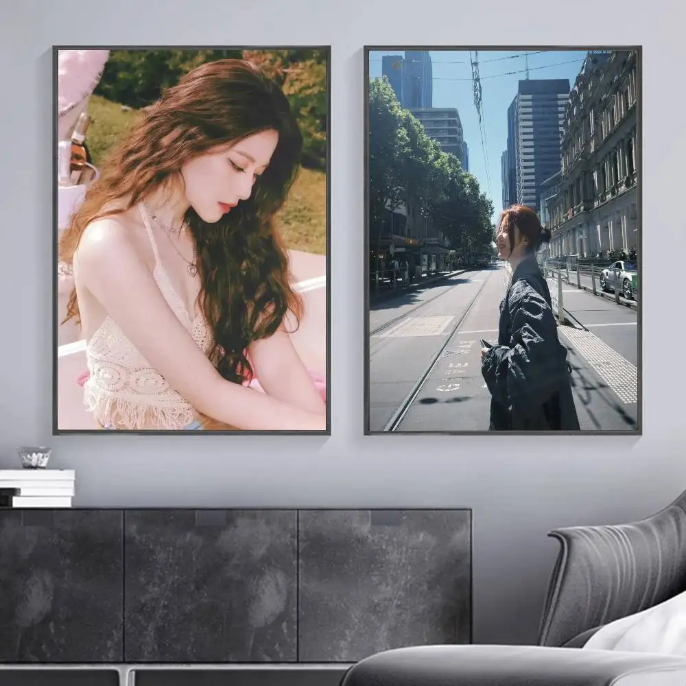 1PC Kpop Singer SHUHUA poster Self-adhesive Art Waterproof Paper Sticker Coffee House Bar Room Wall Decor - view 3