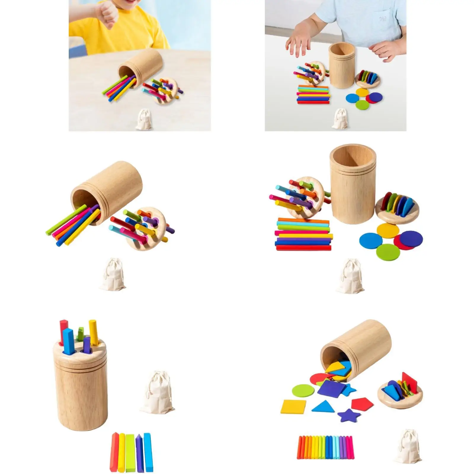 Rompecabezas sensorial de clasificación de colores, palos de clasificación de colores, taza de clasificación, juguetes educativos, juguetes para niños pequeños Montessori, regalo para niños y niñas