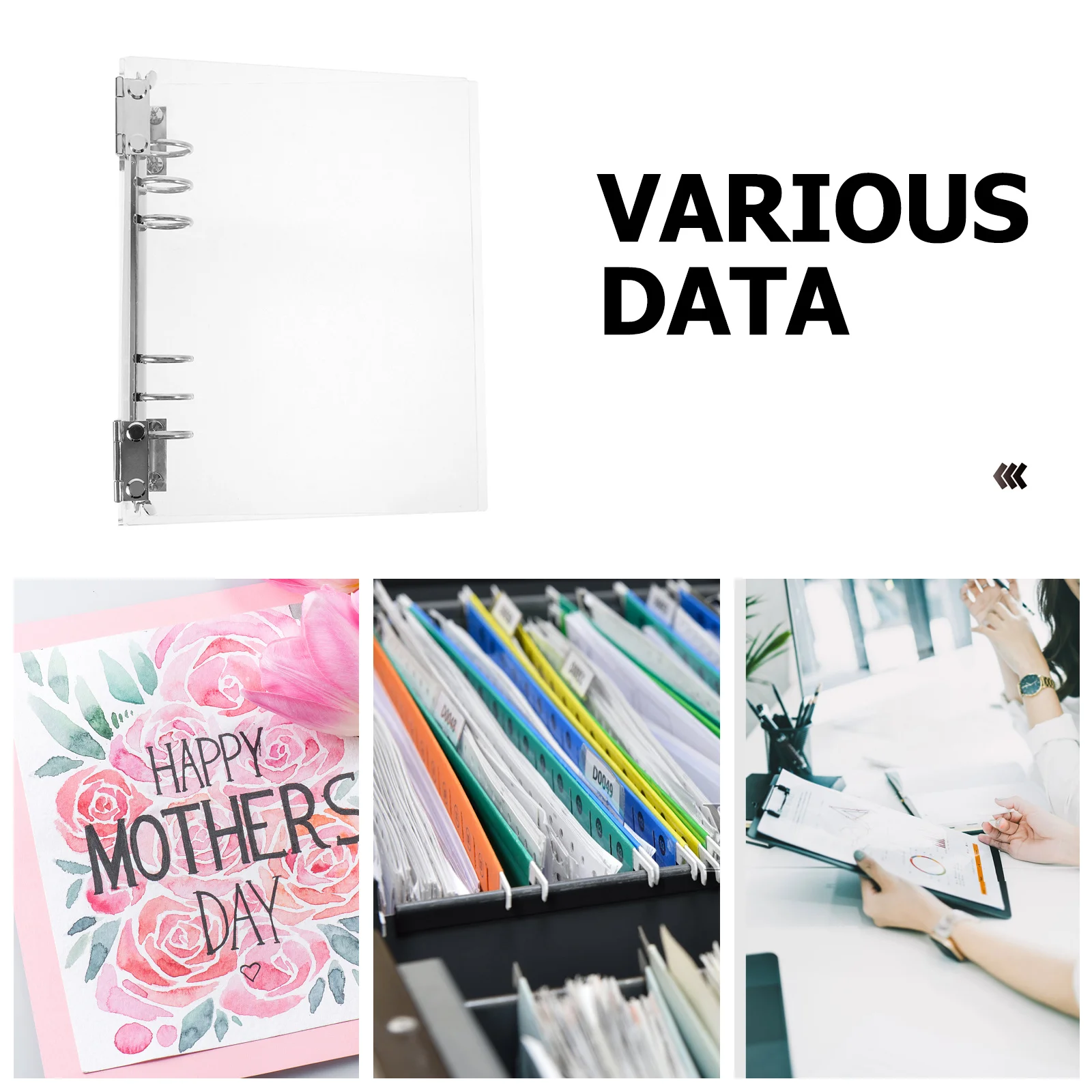 Aesthetic Binder Cover Clear Acrylic A5 Notebook Shell Reusable Planner Journal Protector Soft Dirt-Resistant Storage Gift