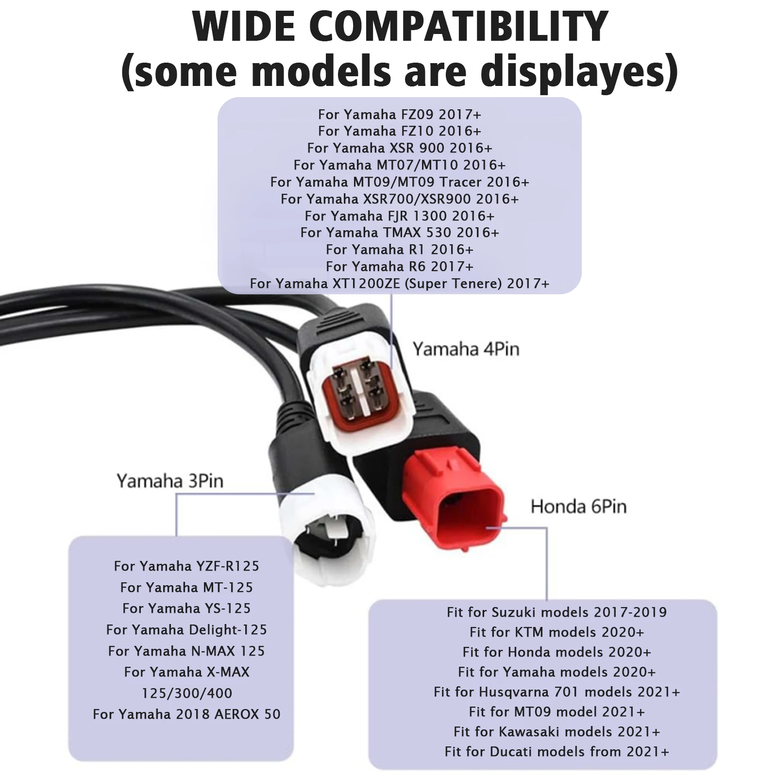 Motorrad-OBD-Adapter für Yamaha 3-Pin 4-Pin für Honda 6-Pin 3-in-1 Motor-Diagnose-Stecker Motorrad-OBD2-Diagnosekabel – Detail 5
