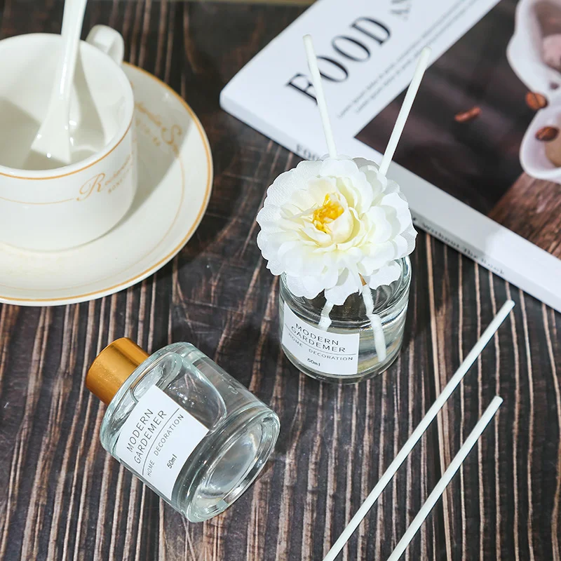 50ml Clear Round Bottle Essential Oil in 5 scents, Long Lasting Air Freshener for Bedroom & Living Room, Flameless